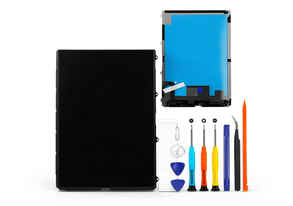 Installing iPad 10th Gen LCD Replacement A-MIND Tablet on a wooden desk