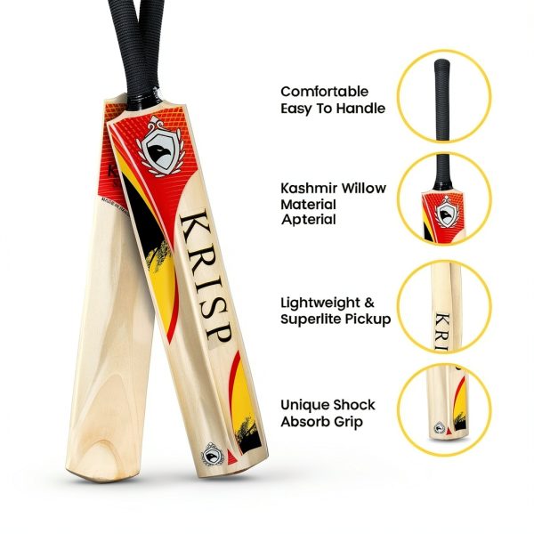 Krisp Beauty Cricket Bat Full Size Kashmir Willow-4