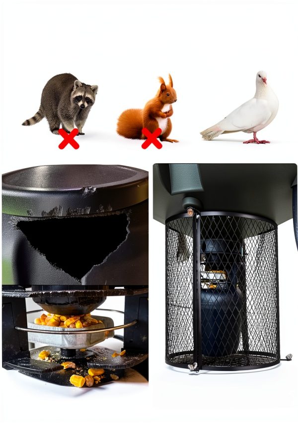 Deer Feeder Varmint Cage JXLXYY Metal Black Weather Resistant-4