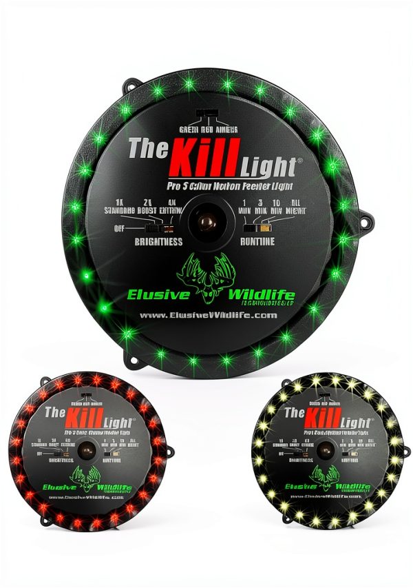 Elusive Wildlife Deer Feeder Light 3‑Color LED Motion Sensor Green-0