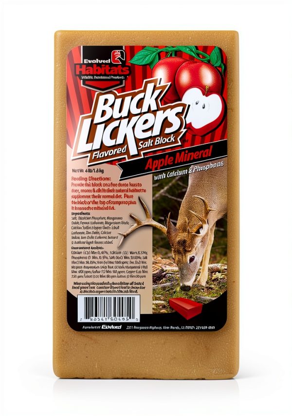Buck Lickers Apple Salt Block 4lb Attractant Evolved Habitats-0