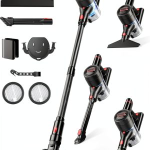 Cordless Vacuum Cleaner, 450W/40Kpa Stick Vacuum with Powerful Suction, 50Min Vacuum Cleaner for Home, Anti-tangle and 1L Dust Cup, 8 in 1 Lightweight Vacuum for Hardwood Floor Carpet Pet Hair-0