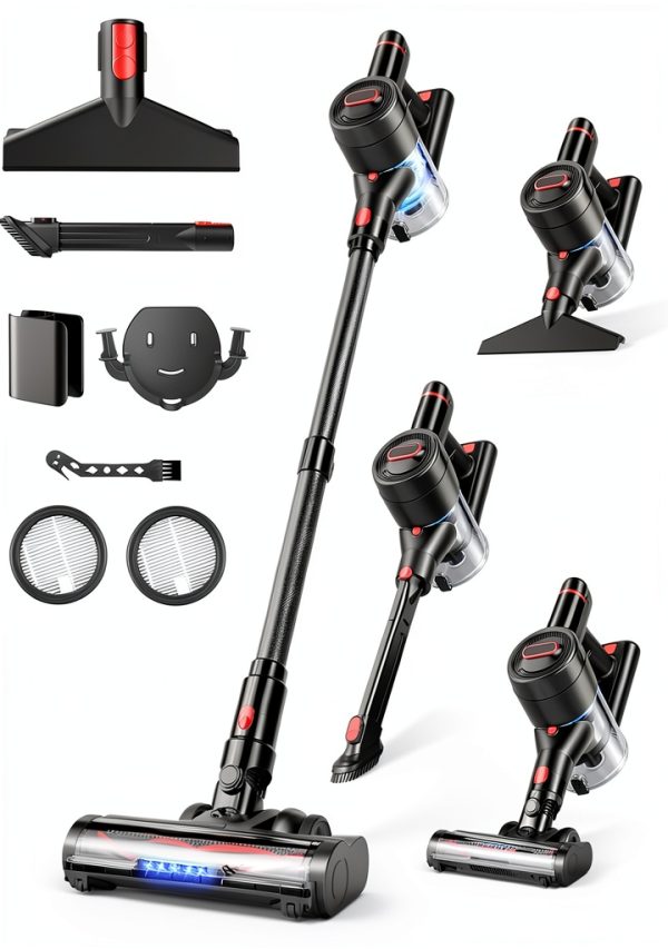 Cordless Vacuum Cleaner, 450W/40Kpa Stick Vacuum with Powerful Suction, 50Min Vacuum Cleaner for Home, Anti-tangle and 1L Dust Cup, 8 in 1 Lightweight Vacuum for Hardwood Floor Carpet Pet Hair-0